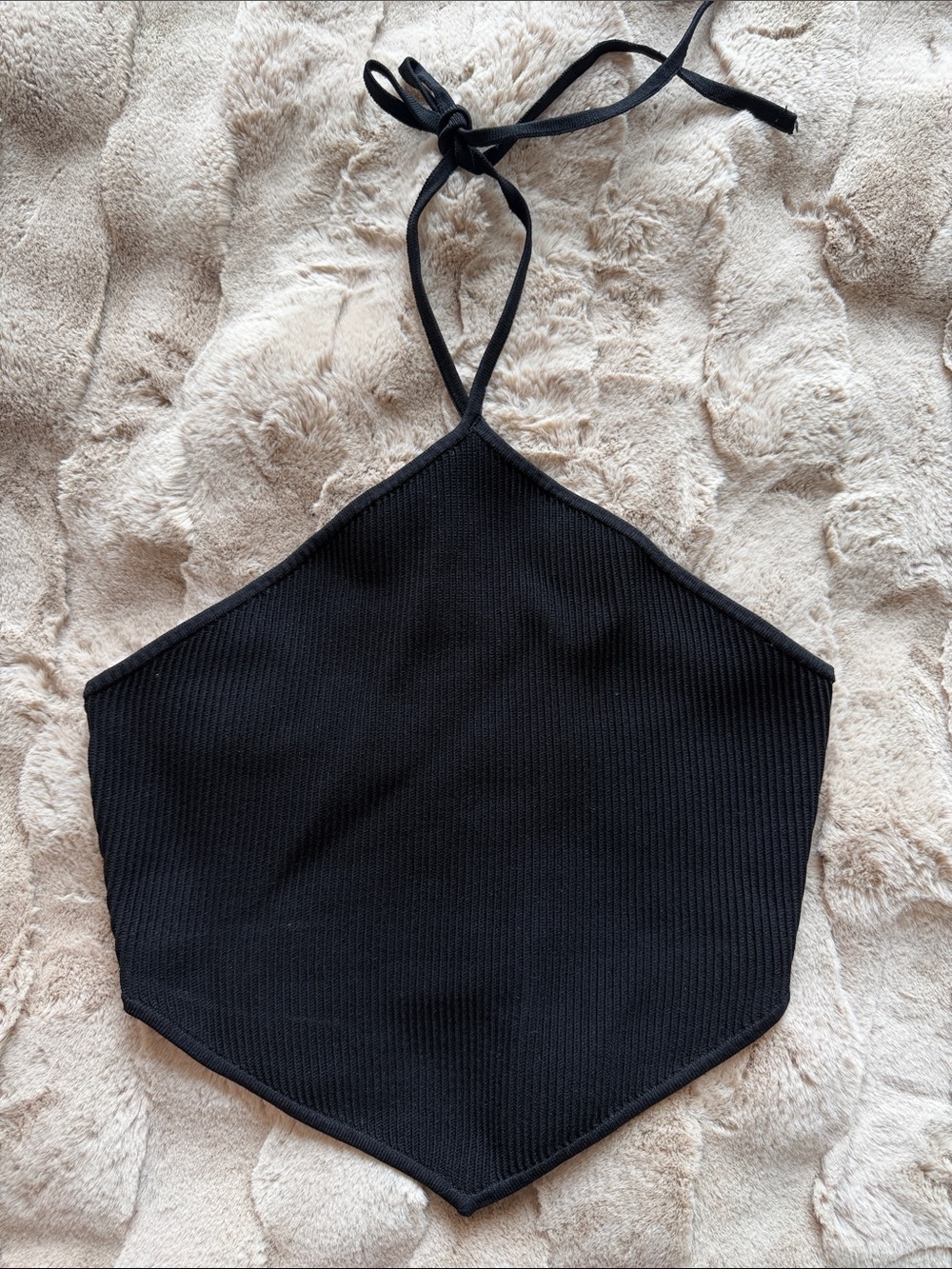 Aritzia Babaton Ribbed Contour Halter Scarf Top - Black, Size M